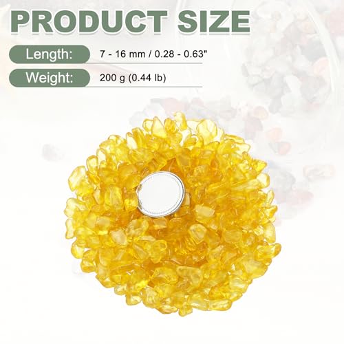 Crystal Chips Stone, 0.44 Lb Fluorite Gravel Rocks (Yellow Agate, 7-16 Mm) - color: Yellow, size: 7 - 16 mm