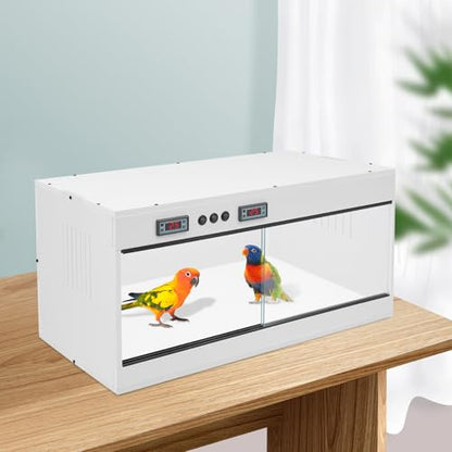 Reptile Enclosure with Intelligent Thermostat 31.5x15.75x15.75in (White) | Reptile Pet Breeding Box, Dual Temperature Control Reptile Terrarium, LCD Display For Leopard Gecko, Hexagonal Lizard, Snake - color: White