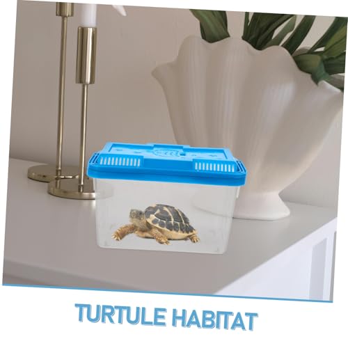 TOYANDONA Portable Transparent Plastic Fish Tank for Small Turtles and Reptiles Easy to Aquarium with Lid Lightweight Travel Container for Pet Transport and Observation