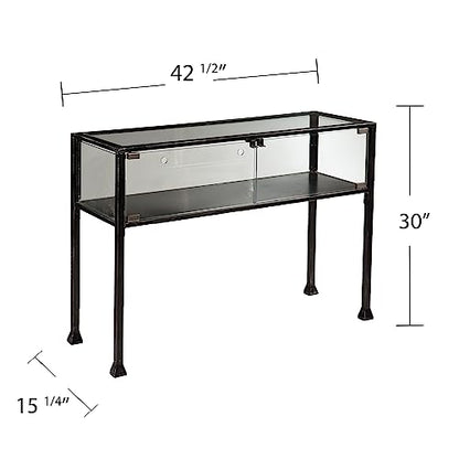SEI Furniture - Terrarium Display Console - Transitional Design, Black Finish - Ideal for Entryway, Living Room (CK8863) - style: Console Table