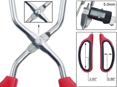 HINAMY 13" Stainless Steel Scissor Tongs with Comfort-Grip Handle, Set of 2 - size: 13-Inch