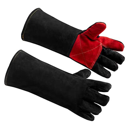 AOWPFVV Animal Handling Gloves Bite Proof for Dog,Cat,Snake,Bird,Falcon - color: Black Red Size Large 16in