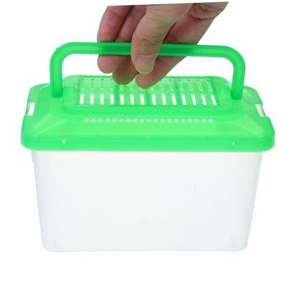 Gatuida Portable Fish Tank Handle Multi-Functional Handheld Aquarium Container for Turtles and Hamsters Lightweight Easy to Clean Optimal Airflow Design Transparent