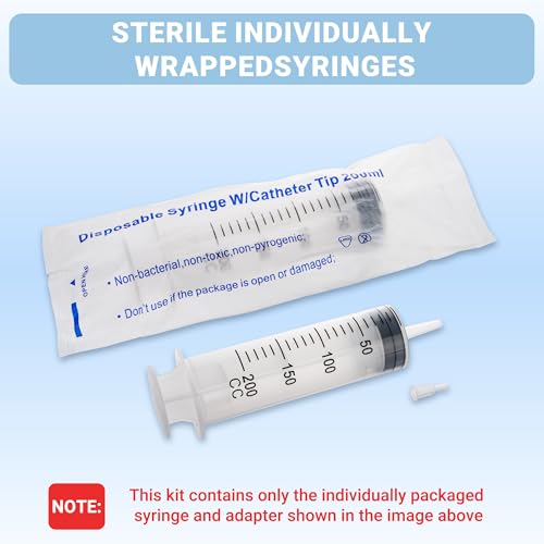 200ml Large Syringe, 5-pack Plastic Syringes for Liquid with Tip Adapter | 200cc Large syringe for thick liquids & Scientific Labs, Oil Transfer, Plant Watering & Refilling, Glue, Individual Sealed - style: 200 ML