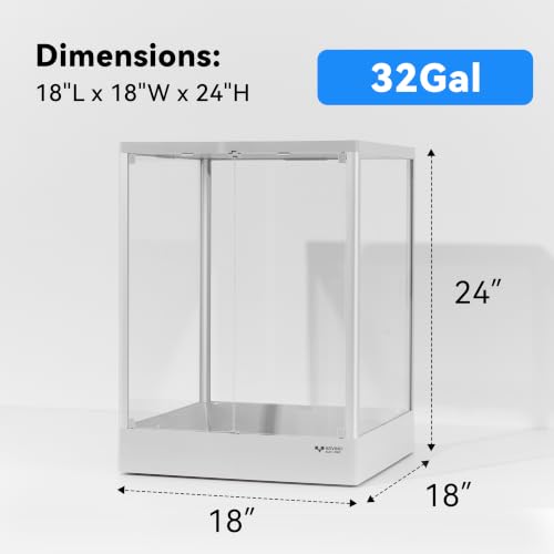 Reptile Terrarium 18"x18"x24" 32 Gallon,Aluminum Frame,Full Glass Tank Enclosure for Small Reptiles, Geckos, Frogs, Lizards, Snakes, Spiders, Turtles, Vertical Rainforest Habitat - size: 18x18x24"