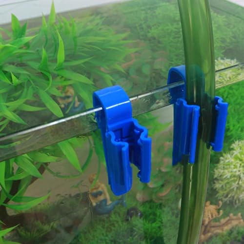 2Pcs Fish Tank Mounting Clip, Adjustable Water Pipe Hose Holder for 0.31"-0.62" Diameter Aquarium Tube, Aquarium Air Pump Accessories (Black) - color: Black