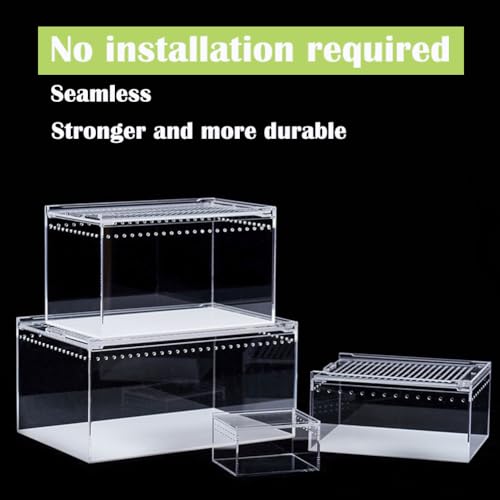 Small Acrylic Tarantula Enclosure Terrarium with Magnetic Button,8 * 4 * 4inch Thicken Isopod Enclosure,Spider Cage,Terrarium for Reptiles,Lizard,Juvenile Tarantulas - size: 8*4*4in