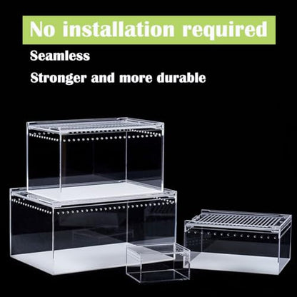 Small Acrylic Tarantula Enclosure Terrarium with Magnetic Button,8 * 4 * 4inch Thicken Isopod Enclosure,Spider Cage,Terrarium for Reptiles,Lizard,Juvenile Tarantulas - size: 8*4*4in