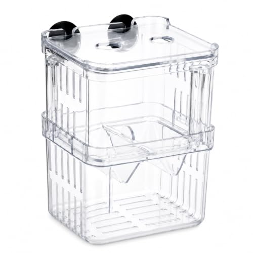 Petzilla in-Tank Aquarium Breeder Box for Fish Tank, Breeding Incubator for Small Fish Hatchery, Acrylic Divider for Shrimp Clownfish Aggressive Injured Fish (Small) - size: Small