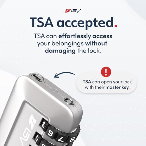 TSA Accepted Luggage Travel Lock, Set-Your-Own Combination Lock for School Gym Locker, Luggage Suitcase Baggage Locks, Filing Cabinets, Toolbox, Case (Silver, 4 Pack) - color: Silver 4-Pack