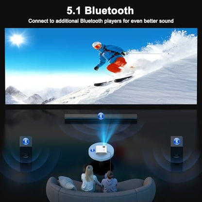 4K Projector with WiFi and Bluetooth, 1500 ANSI Google TV Projector | Google TV, 4K Supported Video projector, Built-in Apps/Speakers, Outdoor/Indoor, Home Presentation Projector for iOS/Android - style: Google system