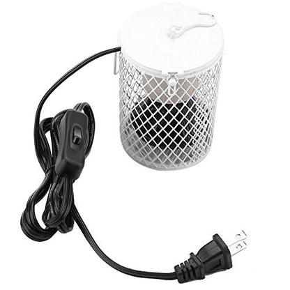 100w Ceramic Heat Preservation Light for Reptile, Fast Heating Heat Lamp with Cage for Kinds of Reptiles, Turtle, Snakes, Lizards, Frogs, Chicks Heat Lamp Ceramic Heat Emitter for Amphibians(White)