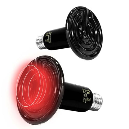 150W Reptile Heat Lamp(2 Packs)-Ceramic Heat Emitter for Reptiles Amphibian Pet Brooders Chicken Incubation, and Terrariums Turtle Lizard Bearded Dragon Snake E26 - size: 85-150W