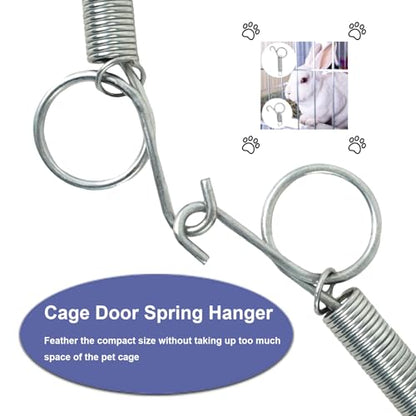 20Pcs Spring Rabbit Door Latch and Catches, Pet Door Spring Wire Cage Clips | Multi-Functional Latch Hook One-Handed Fixing Pet Rabbit Cage Wire for Rabbit Dog Cat Parrot Guinea Pig Squirrel Cages - size: 20PCS