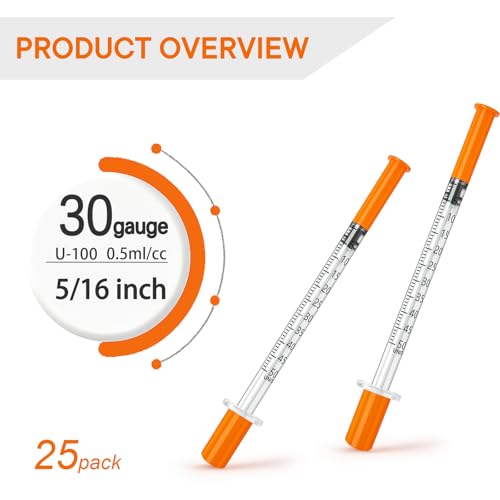 0.5ml 30g 5/16", Individually Packed, Lab Supplies, PACK 25. - size: 0.5ml-30G 5/16"-25