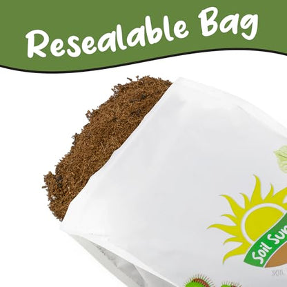 Soil Sunrise Terrarium Potting Soil Mix (8 Quarts) w/Blended Filtering Charcoal Custom Made for Terrariums