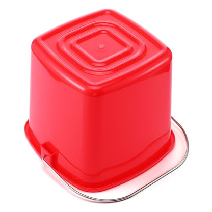4 Pack Small Cleaning Pail, Square Detergent Bucket with Spout and Handle for Home, Offices, School, Commercial Use