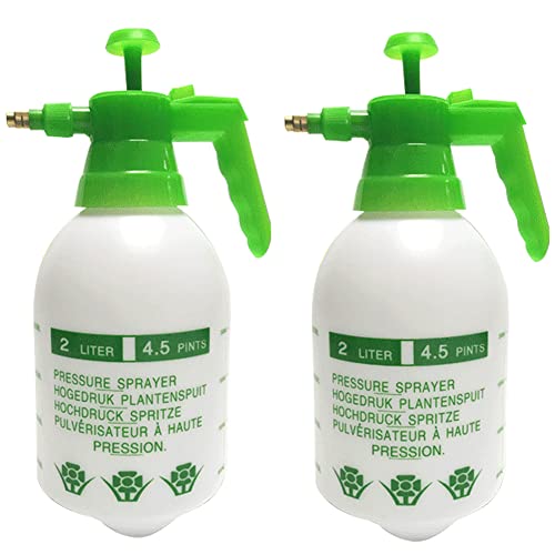 Garden Pump Sprayer, 0.5Gallon/68oz Hand-held Lawn Pressure Spray Bottle with Adjustable Nozzle (Green-2Pcs) - color: Green-2Pcs