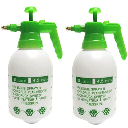 Garden Pump Sprayer, 0.5Gallon/68oz Hand-held Lawn Pressure Spray Bottle with Adjustable Nozzle (Green-2Pcs) - color: Green-2Pcs