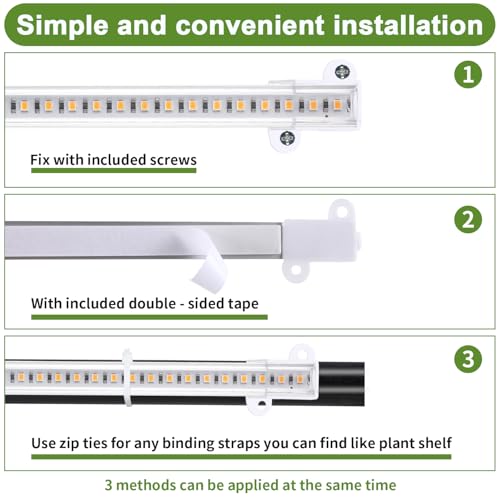 8.6'' LED Grow Light Strips, Full Spectrum 3500K Grow Lights for Indoor Plants, 2 Head with 3/9/12H Timer, 10 Dimmable Levels, Suitable for Seedling, Succulent, Plant Shelf and Greenhouse, 2-Pack - color: 2 Head 2 Pack