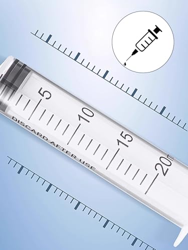 20ml Plastic Syringe 5 Pack, Measuring Syringe Tools, Oral, Scientific Labs, with Cap