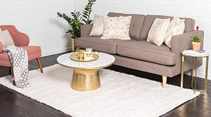 Unique Loom Solid Shag Collection Area Rug (2' 2" x 3' 1" Rectangle Snow White) - color: Snow White, size: 2'2" x 3'1" (Rectangular)