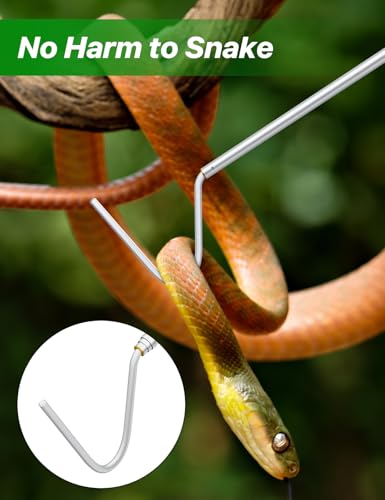 Snake Hook 40" – Telescopic Stainless Steel Reptile Grabber Stick for Safely Handling Snakes and Lizards, Lightweight & Portable Catcher Tool
