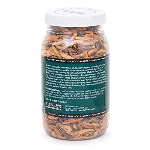 Fluker's Aquatic Turtle Food, Vitamin, Enriched Medley Treats of Freeze, Dried River Shrimp, Mealworms, and Crickets, 2.9 oz - size: 2.9 Ounce (Pack of 1)