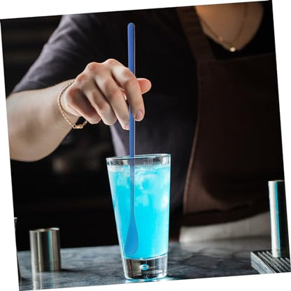 HANABASS 2pcs Long Handle Feeding Spoon for Reptiles Stirring Spoon Lizard Food Scoop Cup - color: Blue
