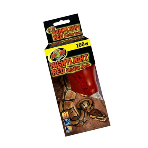 Zoo Med Nightlight Red Reptile Bulb 100 Watts Pack of 2 | Red 100W heat bulb supports nighttime reptile viewing
