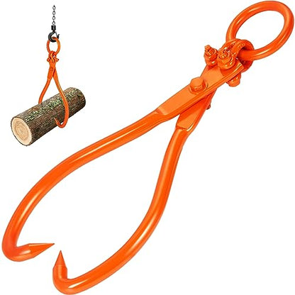 VEVOR Log Skidding Tongs, 18 inch 2 Claw Log Lifting Tongs, Heavy Duty Steel Lumber Skidding Tongs, 772 lbs/350 kg Loading Capacity, Log Lifting, Handling, Dragging & Carrying Tool - style: 18in-O-Ring