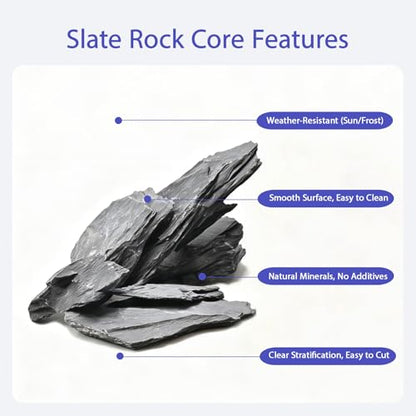 Natural Slate Rocks 2-6 Inches Aquarium Rocks 10lb Natural Stones for Fish Tank Aquascaping Reptile Terrarium Landscaping Decor - size: 10lb(2–6in)