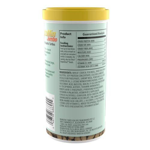 Tetra ReptoMin Jumbo Floating Food Sticks, 8.47 Ounces (240 Grams), Soft Stick Food Formulated for Larger Aquatic Turtles - size: 8.47 Ounce (Pack of 1)