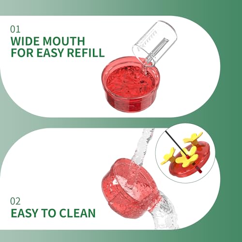 Dreamdrawer 2 Pack Window Hummingbird Feeder, Small Hummingbird Feeder for Outdoors with Strong Suction Cup - Metal Base & 6 Feeding Ports, Easy to Clean and Refill, Green - color: 2PC-Green