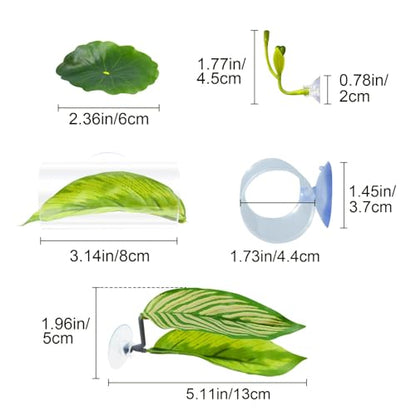 5PCS Betta Hammock & Fish Toys Set, Soft Aquarium Decor Plastic Plants that Won’t Damage Fishtail, Acrylic Tube Tunnel for Betta Fish Tank Decorations, Aquarium Hideout with Spare Suction Cups