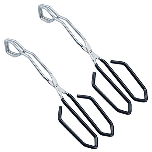 HINMAY Kitchen Scissor Tongs 11" Stainless Steel Cooking Tongs, Set of 2 - size: 11''