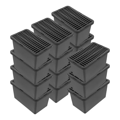 BESTonZON 15pcs Small Plastic Reptile Carrier Box with Lid, Breathable Pet Transport Container for Turtles, Lizards, Hamsters, and Small Animals, Travel and Storage Cage
