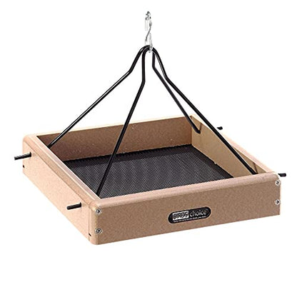 Birds Choice Recycled Hanging Tray Bird Feeder | Small | Collapsible Steel Hanging Rods, Open Tray Welcomes a Variety of Wild Birds, Weather-Resistant Poly Lumber - size: Small