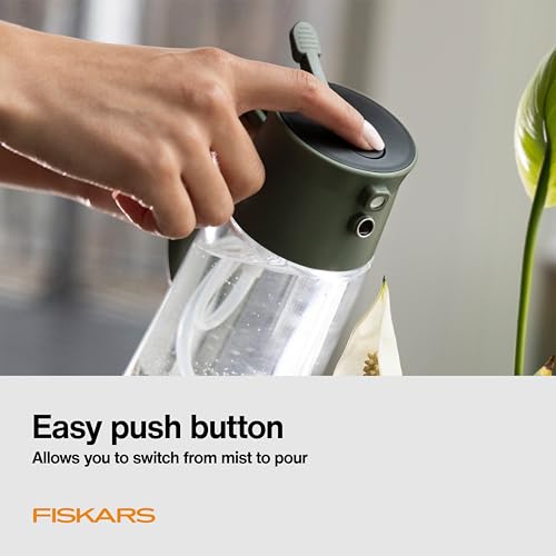 Fiskars 17oz 2-in-1 Mist & Pour Watering Can for Indoor Plants | Space-Saving Glass Plant Mister with Thumb Pump Sprayer and Spout, Boost Humidity & Soak Houseplant Roots, Modern Decor Style - size: Mist/Pour Combo