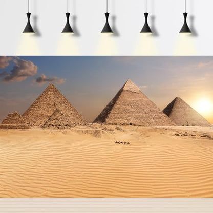 Egypt Pyramids Aquarium Background The Great Pyramid Camel Caravan Terrarium Background The Pyramids Egypt Desert Sunset View Reptile Habitat Background Pyramids Fish Tank Background 24x12in - color: Pyramid Yellow, size: 24(W)x12(H)inches/ 60(W)*30cm(H)