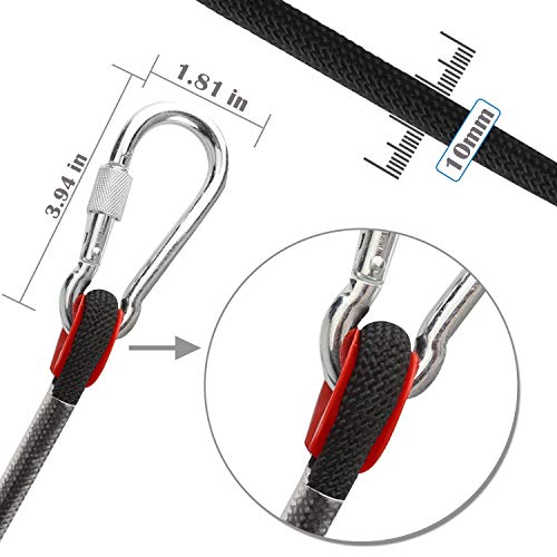 Static Climbing Ropes 35FT,50FT,100FT,150FT,200FT,250FT(Diam 10mm,16mm) - color: Black(diam 10mm), size: 35 FT