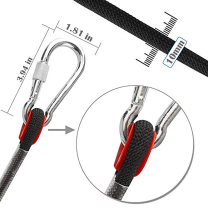 Static Climbing Ropes 35FT,50FT,100FT,150FT,200FT,250FT(Diam 10mm,16mm) - color: Black(diam 10mm), size: 35 FT