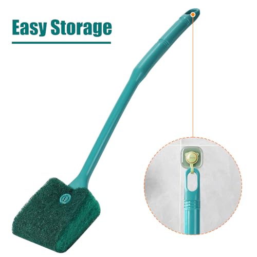 AQUANEAT Fish Tank Cleaning Tools, Aquarium Double Sided Sponge Brush, Algae Scraper Cleaner with Long Handle - size: 1pc