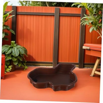 Large Tortoise Bathing Pool with Ultralarge Capacity and Abs Material, Reptile Soaking Tub with Turtle Sunbathing Platform for Aquarium and Terrarium, Quick Cleaning and Versatile