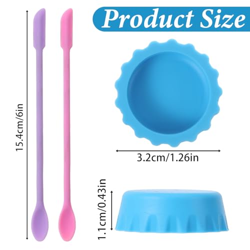 Crested Gecko Food Dish 9pcs 1.26inch Geckos Feeding Cups and Spoons Set | Silicone, Colorful, Food and Water Bowl, Gecko Tank Accessories, for Crested Geckos, Hermit Crab, tortoise, Tarantula, Lizard