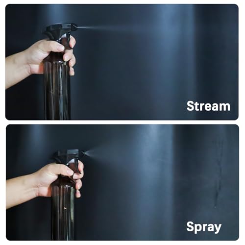 Glass Spray Bottles for Cleaning,16 OZ 2 Pack Continuous Empty Water Mister Spray Bottles for Hair,Plants Mister,Adjustable Nozzle,Amber - color: Amber