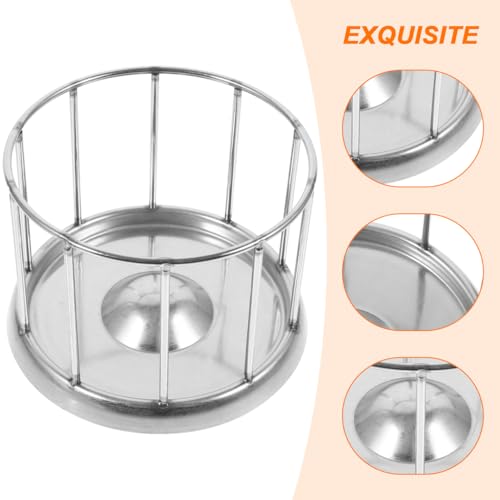 POPETPOP Stainless Steel Reptile Water Dish : Tortoise Feeder with Stable Base Reptile Food Bowl for Bearded Dragon Lizard Frog Gecko, 4.32X4.32X3.14in