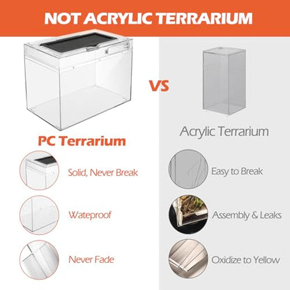 AZV Habitat Terrarium Enclosure, Small Reptile Tank with Bearded Dragon Hammock with AZV Reptile Heat Lamp with 50W UVA UVB 3.0 Light Bulb