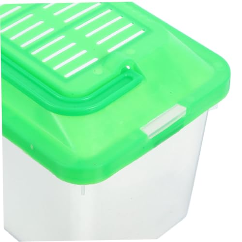 NUOBESTY 2pcs Portable Pet Container and Travel Fish Tank with Lid, Medium Plastic Turtle Terrarium and Reptile Tank Box for Small Pets and Hamsters