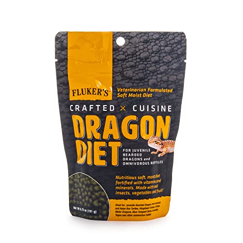 Fluker's Crafted Cuisine Diet, Juvenile Bearded Dragon and Omnivorous Reptile Food, Made with Crickets, Mealworms, Real Fruits & Veggies 6.75 oz - size: 6.75 Ounce (Pack of 1)
